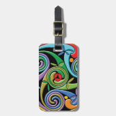 渦巻きのある美しいケルトカラフル曼荼羅 ラゲッジタグ (正面縦)