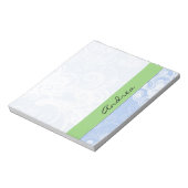 渦巻きのパターン、旋回のパターン、青、あなたの名前 ノートパッド (回転)