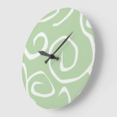 渦巻きのパターン、旋回パターン、旋回、緑 ラージ壁時計 (傾斜)