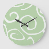 渦巻きのパターン、旋回パターン、旋回、緑 ラージ壁時計 (正面)
