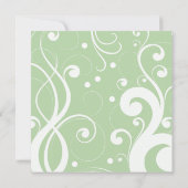 渦巻きのパターン、渦巻きのパターン、緑、甘い16 招待状 (裏面)