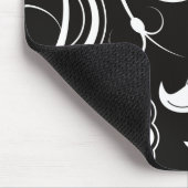 渦巻きの模様、黒と白、あなたの名前 マウスパッド (コーナー)