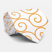 渦巻きを持つオレンジ色と白い背景 ネクタイ (ロール)
