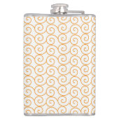 渦巻きを持つオレンジ色と白い背景 フラスク (裏面)