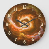 渦巻きエイリアンブロブ(グロー効果) ラージ壁時計 (正面)