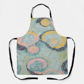 渦巻きエレガントとカールを持つモザイクタイルデザイン エプロン (正面)