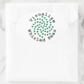 渦巻きエンドウ豆の視覚化2 楕円形シール (バッグ)