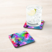 渦巻きカラフルとライン抽象芸術流体アート コースター (右側)