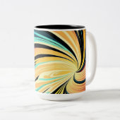 渦巻きカラフル抽象芸術背景マグカップ ツートーンマグカップ (正面右)