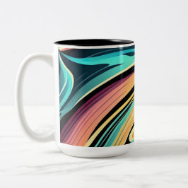 渦巻きカラフル抽象芸術背景マグカップ ツートーンマグカップ