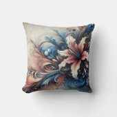 渦巻きカラフル状のフローラデザイン クッション (正面)