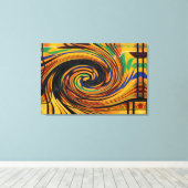 渦巻きカラフル状の拡張キャンバス印刷 キャンバスプリント (インサイチュ (ウッドフロア))