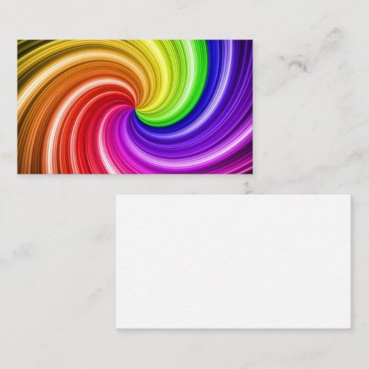 渦巻きカラフル絞り染め虹渦アートパターン 名刺 (正面/裏面)