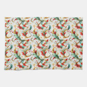 渦巻きクリスマスフローラ キッチンタオル (横)