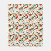 渦巻きクリスマスフローラ フリースブランケット (正面)