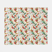 渦巻きクリスマスフローラ フリースブランケット (正面(横))