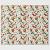 渦巻きクリスマス花柄 ラッピングペーパー (フラット)