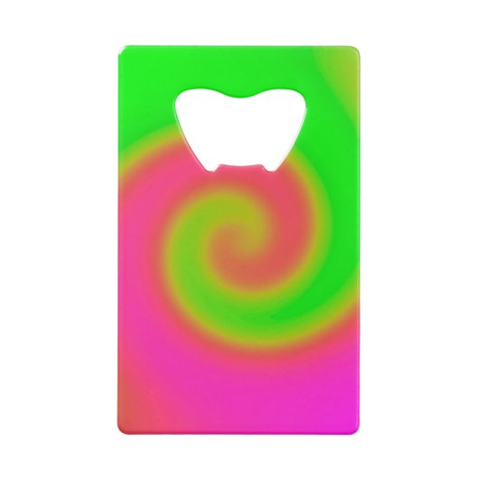 渦巻きグリーンピンク クレジットカード栓抜き (裏面)