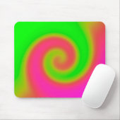 渦巻きグリーンピンク マウスパッド (マウス)