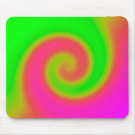 渦巻きグリーンピンク マウスパッド