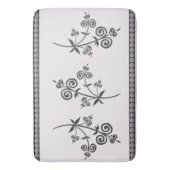 渦巻きスタイルフローラ&観賞用パターンの葉 バスマット (正面縦)