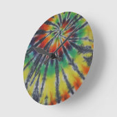 渦巻きスパイラル完全クラシック絞り染めファット染料 ラウンド壁時計 (傾斜)