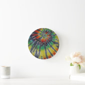 渦巻きスパイラル完全クラシック絞り染めファット染料 ラウンド壁時計 (ホーム)