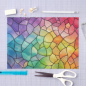 渦巻きタイル虹ガラスの切り離 薄葉紙 (クラフト)