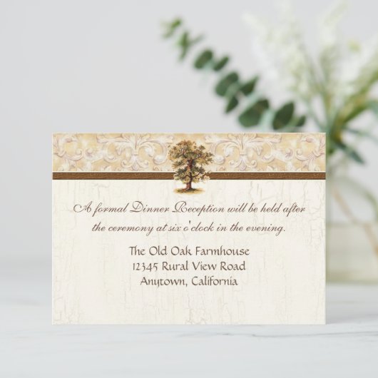 渦巻きツリーのルーツ古代パーチメント結婚ズ 招待状 (スタンド正面)