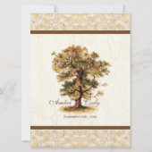 渦巻きツリーのルーツ古代パーチメント結婚ズ 招待状 (裏面)