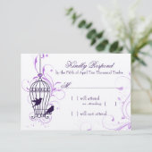 渦巻きナスRSVPを持つ架空の鳥かご 出欠カード (スタンド正面)