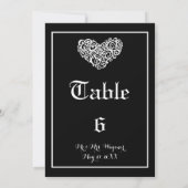 渦巻きハートの結婚式 - テーブル番号 招待状 (裏面)