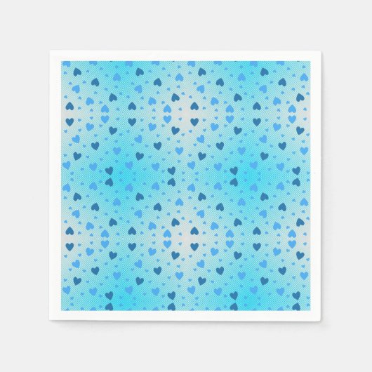 渦巻きハートリングに散在する青いダイヤモンド.OW スタンダードカクテルナプキン (正面)
