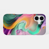 渦巻きパステル絵を描_個の電話ケース iPhone 16ケース (裏面横)