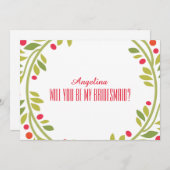 渦巻きパターン私の花嫁のメイドになる？ 招待状 (正面/裏面)