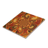 渦巻きパターン:オレンジ、ブラウン、グリーンの濃淡 タイル (側面)