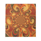 渦巻きパターン:オレンジ、ブラウン、グリーンの濃淡 ノートパッド (正面)