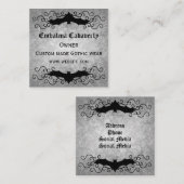 渦巻きビクトリアンが美しいゴシックこうもり スクエア名刺 (正面/裏面)