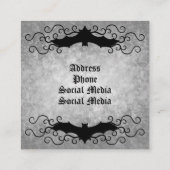 渦巻きビクトリアンが美しいゴシックこうもり スクエア名刺 (裏面)