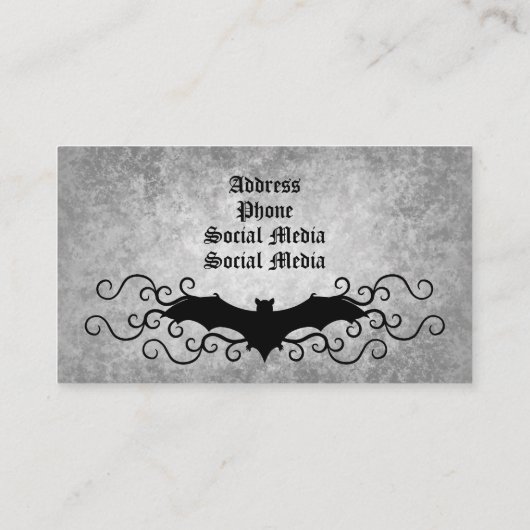 渦巻きビクトリアンこうもりのゴシックプロフェッショナル 名刺 (裏面)