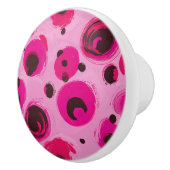 渦巻きピンクと赤のデザイン セラミックノブ (右)