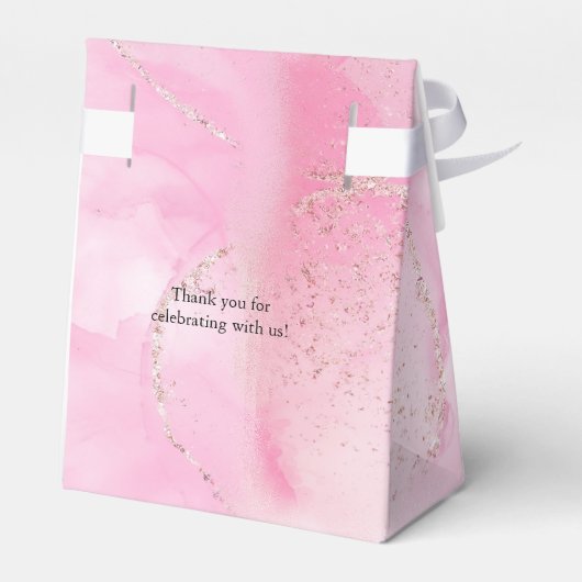 渦巻きピンクの雲のバプテスマの好意ボックス フェイバーボックス (裏面サイド)