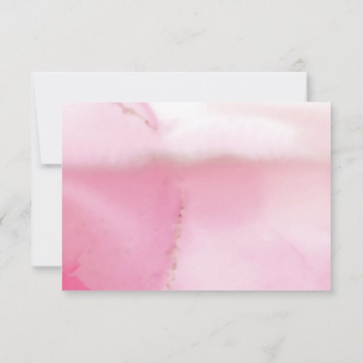 渦巻きピンクの雲の渦巻きバプテスマRSVPカード 出欠カード (裏面)