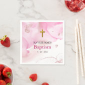 渦巻きピンクの雲バプテスマのナプキン スタンダードカクテルナプキン (インサイチュ)