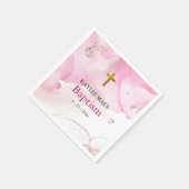 渦巻きピンクの雲バプテスマのナプキン スタンダードカクテルナプキン (角)