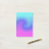 渦巻きピンク紫青アクアカラーフロー ポストイット (デスク上)