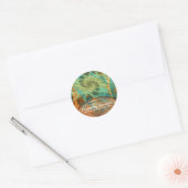 渦巻きファンタジーフラクタル蔵書票シール ラウンドシール (封筒)