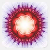 渦巻きフローラ赤オーナメント スクエアシール (正面)