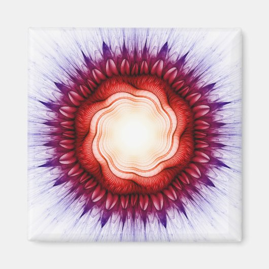 渦巻きフローラ赤オーナメント マグネット (正面)