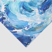 渦巻きブルースとホワイト抽象芸術海波 薄葉紙 (詳細)